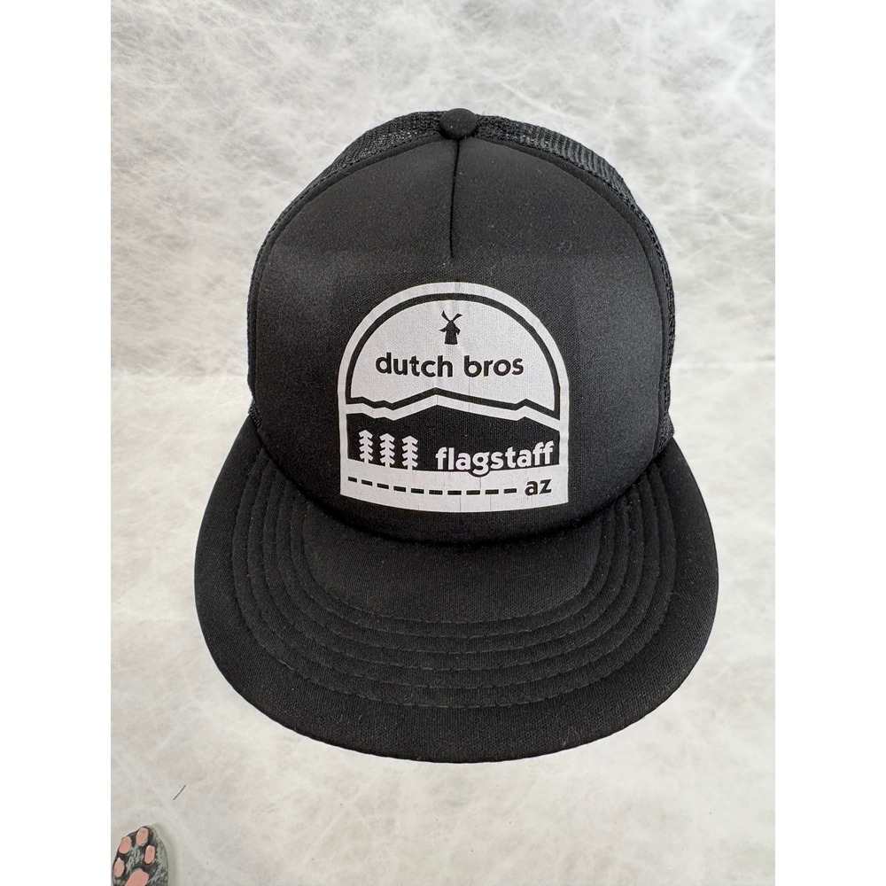 Dutch Bros Coffee Flagstaff AZ Trucker Hat District Black Snapback Cap DT624